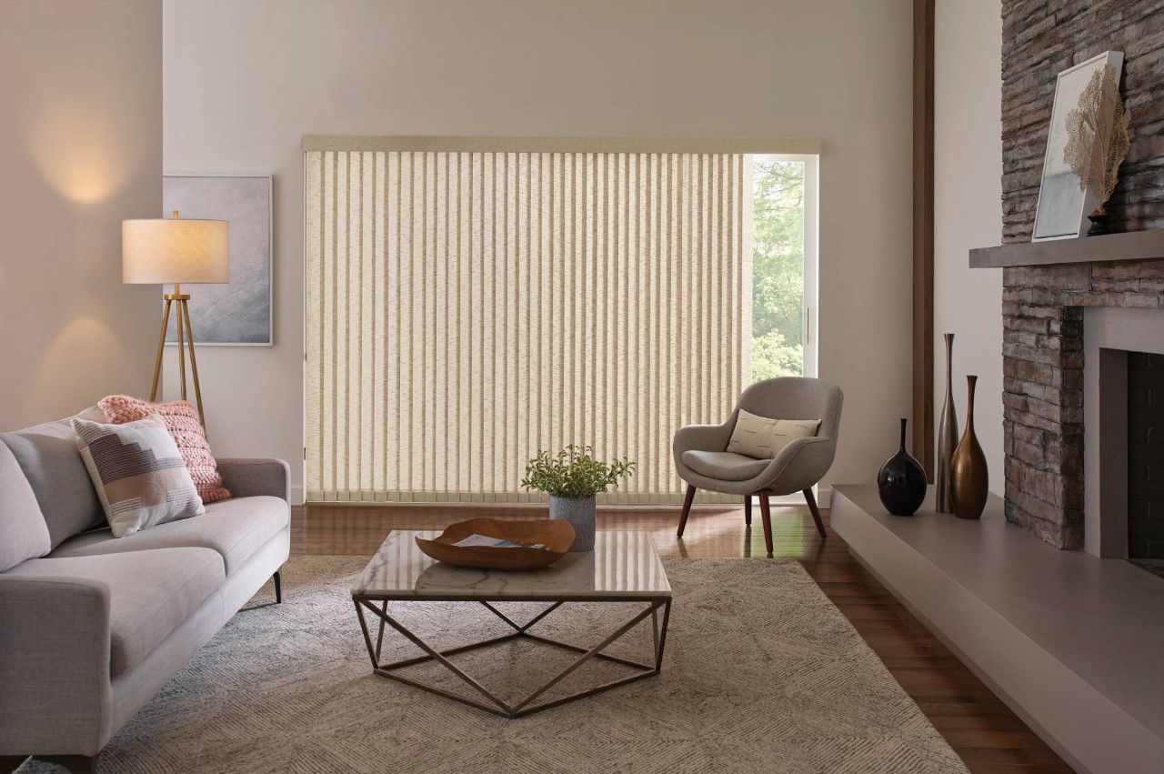 Best Shades for Sliding Glass Doors, Hunter Douglas vertical shades near Novato, California (CA)